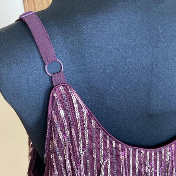 Torrid Flapper Style Fringe Sequin Purple and Gold Shift Dress Size 2X NWT - Picture 4 of 10